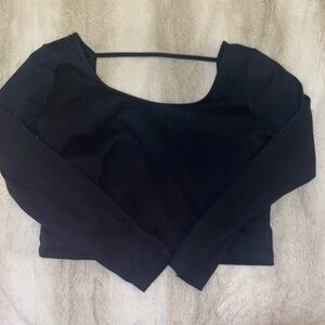 Black crop top with cut out back